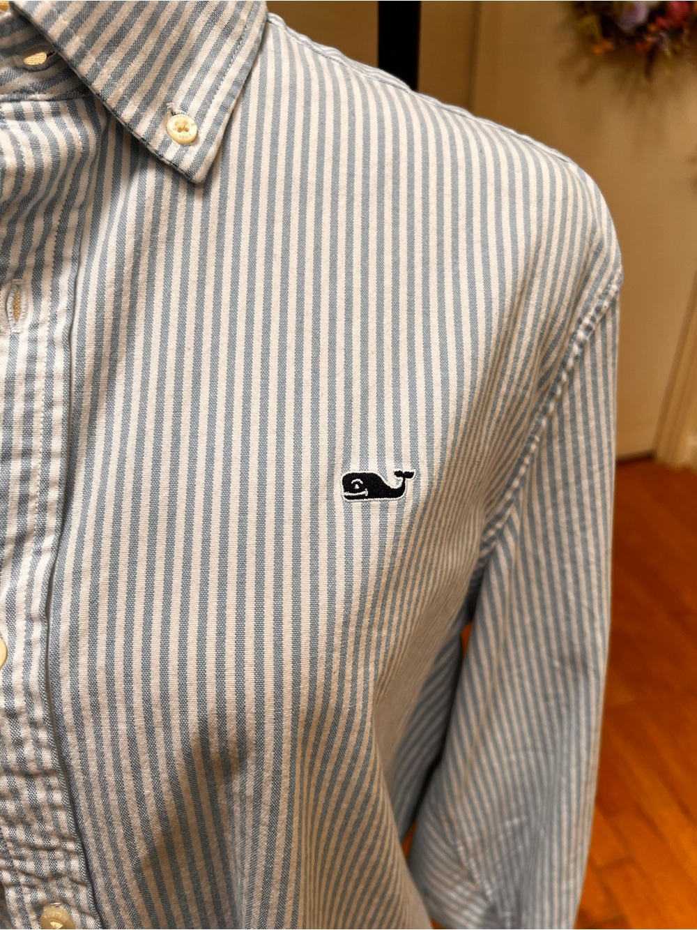 Vineyard Vines Blue and White Striped Button-Down Shirt
